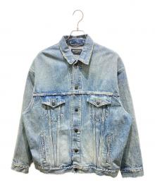 BALENCIAGA（バレンシアガ）の古着「バックカレッジ刺繍デニムジャケット」｜ブルー