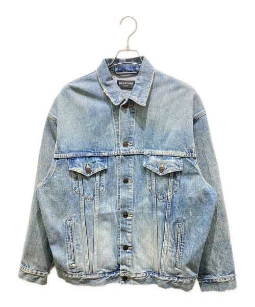 BALENCIAGA（バレンシアガ）BALENCIAGA (バレンシアガ) バックカレッジ刺繍デニムジャケット ブルー サイズ:Sの古着・服飾アイテム