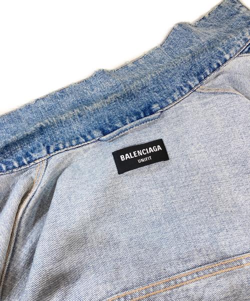 BALENCIAGA（バレンシアガ）BALENCIAGA (バレンシアガ) バックカレッジ刺繍デニムジャケット ブルー サイズ:Sの古着・服飾アイテム