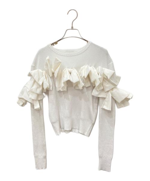 Bibiy.（ビビィ）Bibiy. (ビビィ) NINA RIBBON KNIT　ニーナリボンニット ホワイト サイズ:Fの古着・服飾アイテム