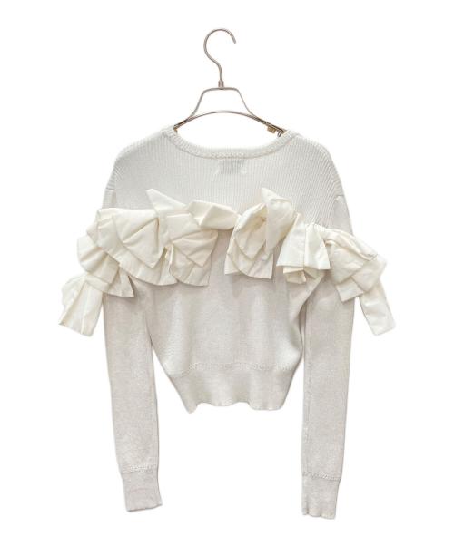 Bibiy.（ビビィ）Bibiy. (ビビィ) NINA RIBBON KNIT　ニーナリボンニット ホワイト サイズ:Fの古着・服飾アイテム