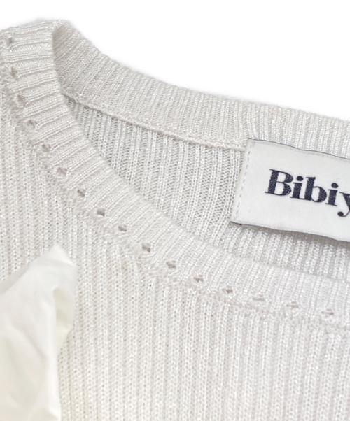 Bibiy.（ビビィ）Bibiy. (ビビィ) NINA RIBBON KNIT　ニーナリボンニット ホワイト サイズ:Fの古着・服飾アイテム