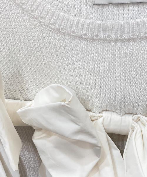 Bibiy.（ビビィ）Bibiy. (ビビィ) NINA RIBBON KNIT　ニーナリボンニット ホワイト サイズ:Fの古着・服飾アイテム