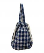 Porter Classicポータークラシック）の古着「チェック巾着バッグ」｜ネイビー