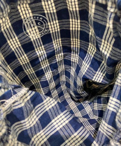 Porter Classic（ポータークラシック）Porter Classic (ポータークラシック) チェック巾着バッグ ネイビーの古着・服飾アイテム