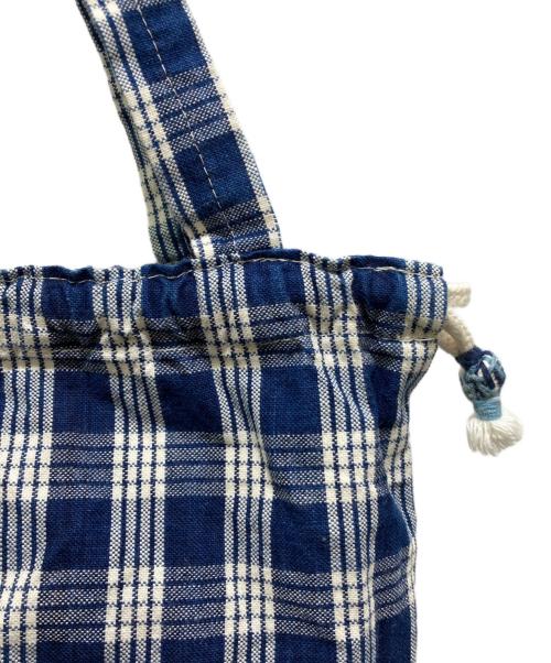 Porter Classic（ポータークラシック）Porter Classic (ポータークラシック) チェック巾着バッグ ネイビーの古着・服飾アイテム