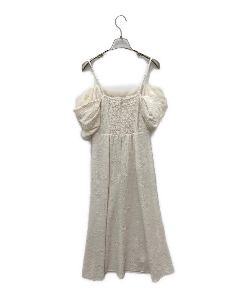 Snidel（スナイデル）Snidel (スナイデル) オフショルシアーレイヤードデザイン半袖ワンピース ホワイトの古着・服飾アイテム