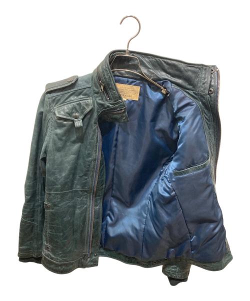 AVIREX（アヴィレックス）AVIREX (アヴィレックス) シングルライダースジャケット グリーン サイズ:Ｌの古着・服飾アイテム