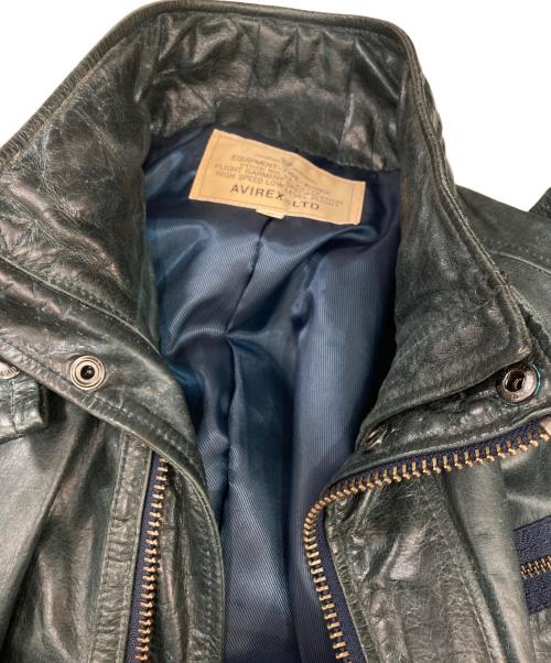 AVIREX（アヴィレックス）AVIREX (アヴィレックス) シングルライダースジャケット グリーン サイズ:Ｌの古着・服飾アイテム