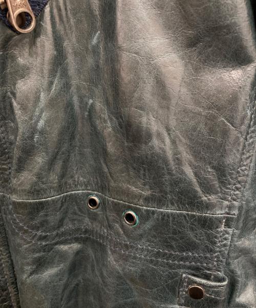 AVIREX（アヴィレックス）AVIREX (アヴィレックス) シングルライダースジャケット グリーン サイズ:Ｌの古着・服飾アイテム