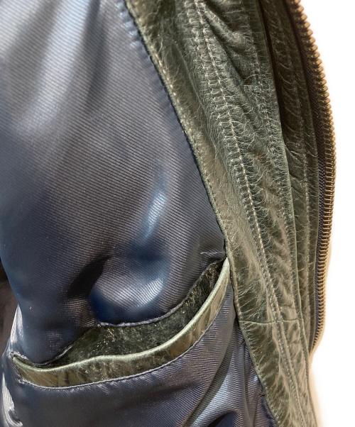 AVIREX（アヴィレックス）AVIREX (アヴィレックス) シングルライダースジャケット グリーン サイズ:Ｌの古着・服飾アイテム
