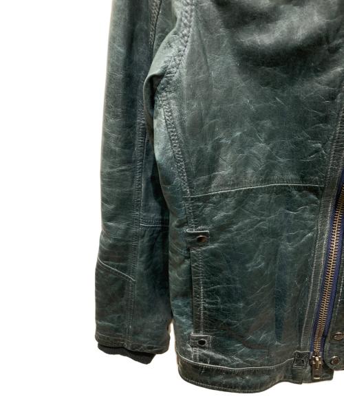 AVIREX（アヴィレックス）AVIREX (アヴィレックス) シングルライダースジャケット グリーン サイズ:Ｌの古着・服飾アイテム