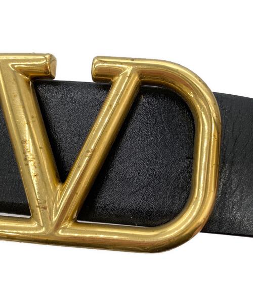 VALENTINO（ヴァレンティノ）VALENTINO (ヴァレンティノ) ロゴバックルレザーベルト ブラックの古着・服飾アイテム