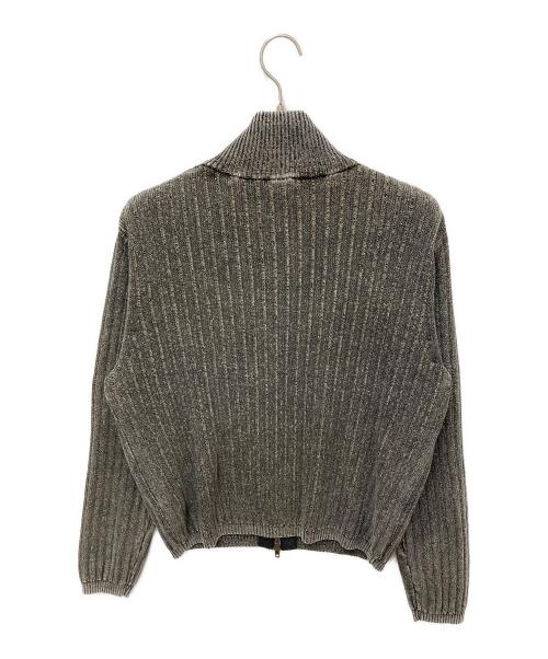 BEAMS（ビームス）BEAMS (ビームス) リラックスフィット フェード スタンド フルジップ ニット グレー サイズ:Mの古着・服飾アイテム