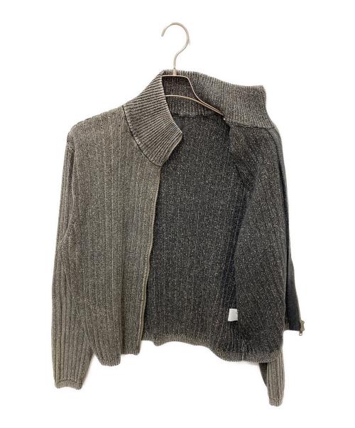 BEAMS（ビームス）BEAMS (ビームス) リラックスフィット フェード スタンド フルジップ ニット グレー サイズ:Mの古着・服飾アイテム