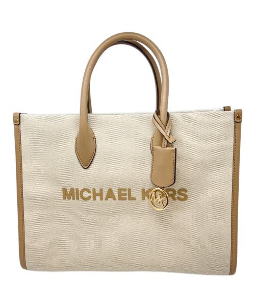 MICHAEL KORS（マイケル・コース）MICHAEL KORS (マイケル・コース) 2WAYキャンバストート ベージュの古着・服飾アイテム