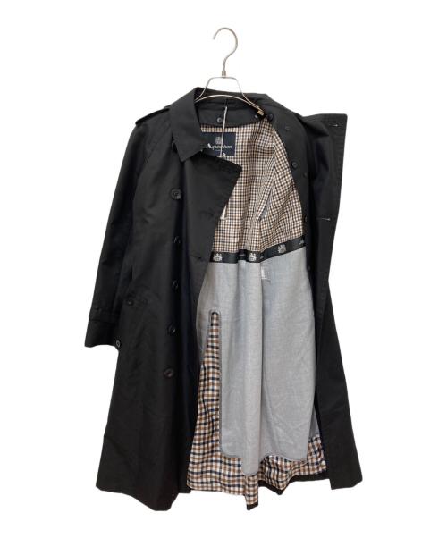 Aquascutum（アクアスキュータム）Aquascutum (アクアスキュータム) ベルテッドライナー付きトレンチコート ブラック サイズ:8の古着・服飾アイテム