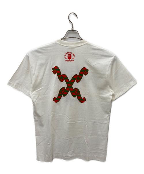 A BATHING APE（アベイシングエイプ）A BATHING APE (アベイシングエイプ) プリントTシャツ ホワイト サイズ:Lの古着・服飾アイテム