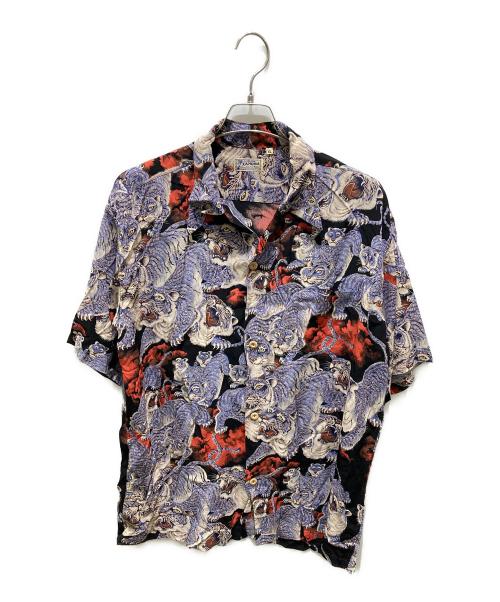 Sun Surf（サンサーフ）Sun Surf (サンサーフ) THE HUNDRED TIGERS 百虎 アロハシャツ SPECIAL EDITION ブラック サイズ:XLの古着・服飾アイテム