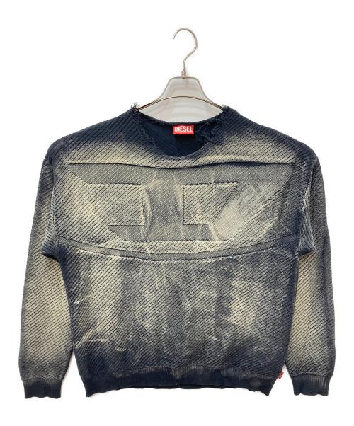 DIESEL（ディーゼル）DIESEL (ディーゼル) K-KLEVER ダメージ加工ニット ネイビー サイズ:Sの古着・服飾アイテム