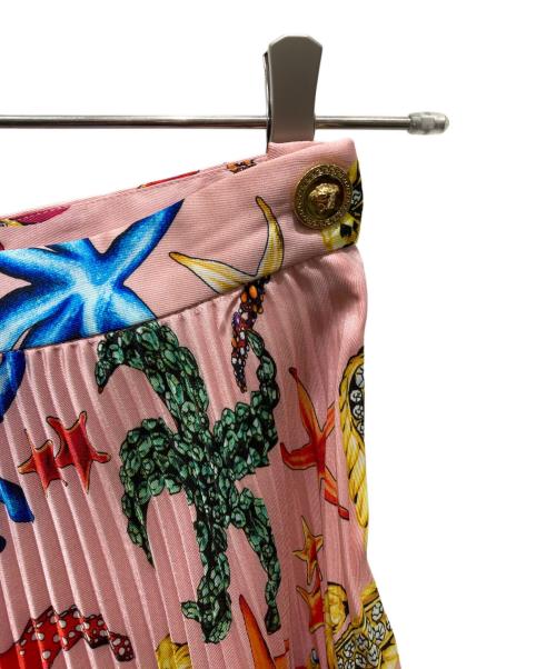 VERSACE（ヴェルサーチェ）VERSACE (ヴェルサーチェ) ヒトデ柄プリントプリーツスカート ピンク サイズ:36の古着・服飾アイテム
