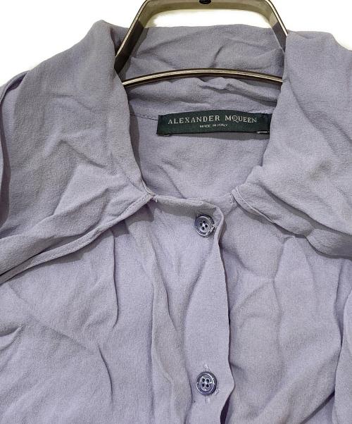 ALEXANDER McQUEEN（アレキサンダーマックイーン）ALEXANDER McQUEEN (アレキサンダーマックイーン) ボウタイノースリーブシャツ パープル サイズ:36の古着・服飾アイテム