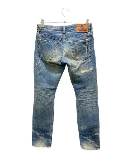 Hysteric Glamour（ヒステリックグラマー）Hysteric Glamour (ヒステリックグラマー) ダメージ加工ストレートデニムパンツ インディゴ サイズ:Mの古着・服飾アイテム