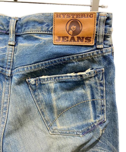 Hysteric Glamour（ヒステリックグラマー）Hysteric Glamour (ヒステリックグラマー) ダメージ加工ストレートデニムパンツ インディゴ サイズ:Mの古着・服飾アイテム