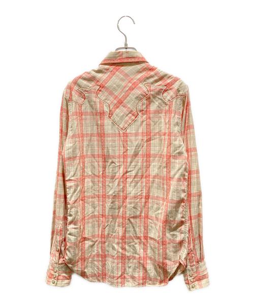 RRL（ダブルアールエル）RRL (ダブルアールエル) チェックウエスタンロングスリーブシャツ ピンク サイズ:XSの古着・服飾アイテム