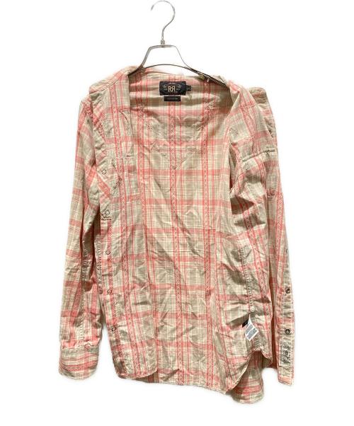 RRL（ダブルアールエル）RRL (ダブルアールエル) チェックウエスタンロングスリーブシャツ ピンク サイズ:XSの古着・服飾アイテム