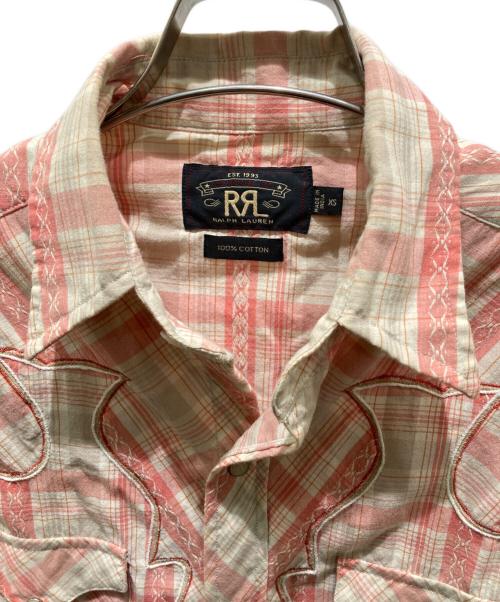 RRL（ダブルアールエル）RRL (ダブルアールエル) チェックウエスタンロングスリーブシャツ ピンク サイズ:XSの古着・服飾アイテム