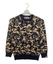 A BATHING APE（アベイシングエイプ）の古着「ASIA CAMO KNIT SWEATER」｜ネイビー