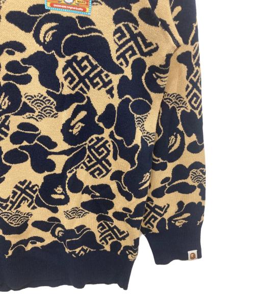 A BATHING APE（アベイシングエイプ）A BATHING APE (アベイシングエイプ) ASIA CAMO KNIT SWEATER ネイビー サイズ:XLの古着・服飾アイテム