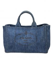 PRADA（プラダ）の古着「カナパトートバッグ」｜インディゴ