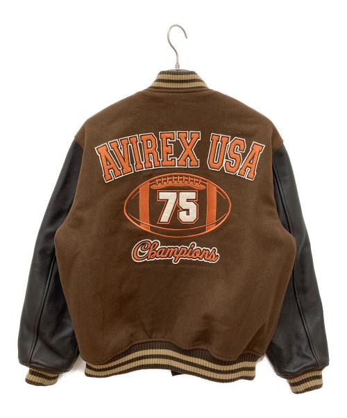 AVIREX（アヴィレックス）AVIREX (アヴィレックス) KOOKUM VARSITY JACKET ブラウン サイズ:Lの古着・服飾アイテム
