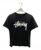 stussyステューシー）の古着「プリント半袖Tシャツ」｜ブラック