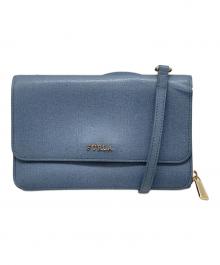 FURLA（フルラ）の古着「ロゴショルダーウォレット」｜ブルー