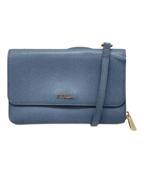 FURLA（フルラ）FURLA (フルラ) ロゴショルダーウォレット ブルーの古着・服飾アイテム