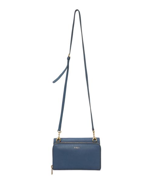 FURLA（フルラ）FURLA (フルラ) ロゴショルダーウォレット ブルーの古着・服飾アイテム