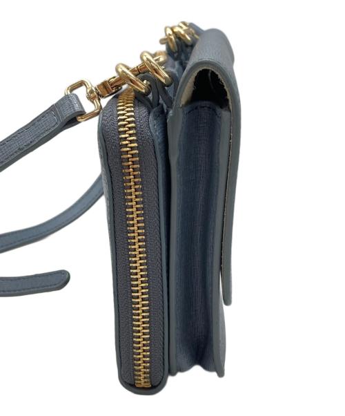 FURLA（フルラ）FURLA (フルラ) ロゴショルダーウォレット ブルーの古着・服飾アイテム