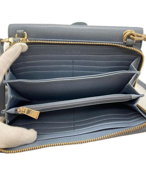 FURLA（フルラ）FURLA (フルラ) ロゴショルダーウォレット ブルーの古着・服飾アイテム