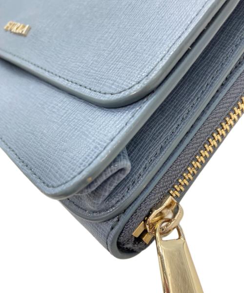 FURLA（フルラ）FURLA (フルラ) ロゴショルダーウォレット ブルーの古着・服飾アイテム