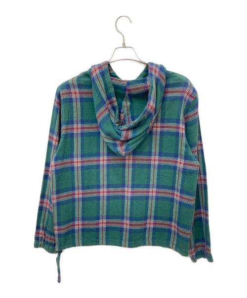 stussy（ステューシー）stussy (ステューシー) Hooded Plaid Poncho　フーデッドプレイドポンチョ グリーン サイズ:Mの古着・服飾アイテム