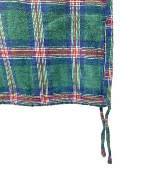 stussy（ステューシー）stussy (ステューシー) Hooded Plaid Poncho　フーデッドプレイドポンチョ グリーン サイズ:Mの古着・服飾アイテム