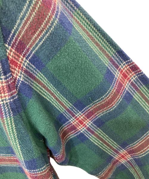 stussy（ステューシー）stussy (ステューシー) Hooded Plaid Poncho　フーデッドプレイドポンチョ グリーン サイズ:Mの古着・服飾アイテム