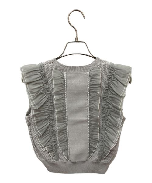 HER LIP TO（ハーリップトゥ）Her lip to (ハーリップトゥ) Airy Brush Knit Top グレー サイズ:Ｓの古着・服飾アイテム