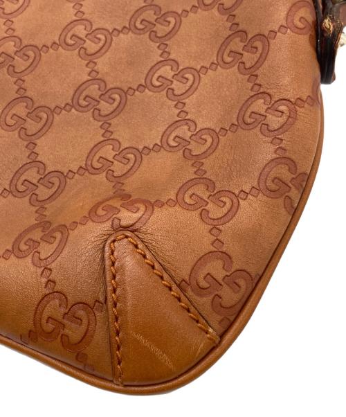 GUCCI（グッチ）GUCCI (グッチ) ホースビットレザーワンショルダーバッグ　GG グッチシマ　 ブラウンの古着・服飾アイテム