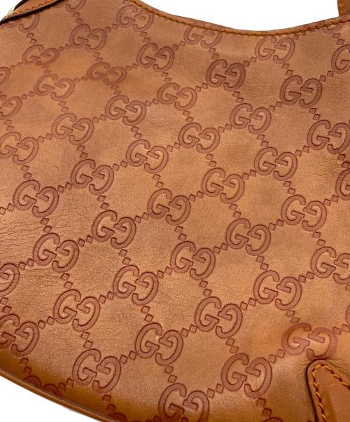 GUCCI（グッチ）GUCCI (グッチ) ホースビットレザーワンショルダーバッグ　GG グッチシマ　 ブラウンの古着・服飾アイテム