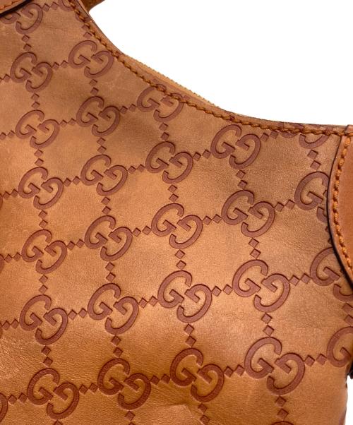 GUCCI（グッチ）GUCCI (グッチ) ホースビットレザーワンショルダーバッグ　GG グッチシマ　 ブラウンの古着・服飾アイテム