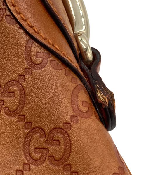 GUCCI（グッチ）GUCCI (グッチ) ホースビットレザーワンショルダーバッグ　GG グッチシマ　 ブラウンの古着・服飾アイテム